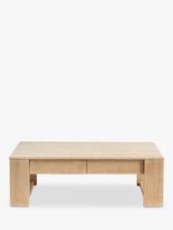 Pottery Barn Travertine Coffee Table, Fog - thumbnail 1