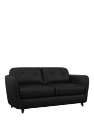 John Lewis Arlo Medium 2 Seater Leather Sofa Bed, Dark Leg