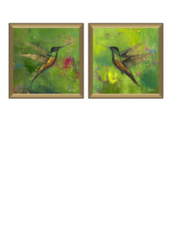 John Lewis Laure Bury 'Nature's Realm I' Framed Print, Set of 2, 55 x 55cm, Green