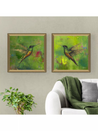 John Lewis Laure Bury 'Nature's Realm I' Framed Print, Set of 2, 55 x 55cm, Green - thumbnail 2