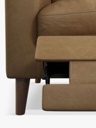 John Lewis Draper Motion Leather Armchair with Footrest Mechanism, Dark Leg - thumbnail 6