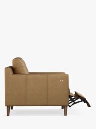 John Lewis Draper Motion Leather Armchair with Footrest Mechanism, Dark Leg - thumbnail 3