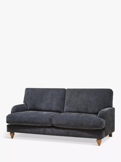 John Lewis Clover Large 3 Seater Sofa, Dark Leg, Chunky Chenille Charcoal - image 1