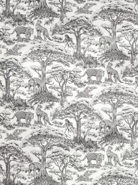 Clarke & Clarke Kisumu Made to Measure Curtains or Roman Blind, Noir - image 1