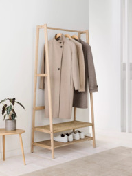 John Lewis Timber Clothes Rail, White Washed - thumbnail 2