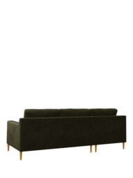 John Lewis Draper II LHF Chaise Leather Sofa, Light Leg - thumbnail 4