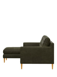 John Lewis Draper II LHF Chaise Leather Sofa, Light Leg - thumbnail 3