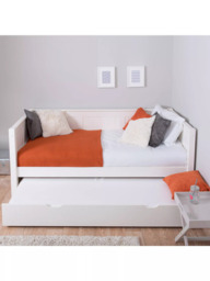 Stompa Classic Children's Day Bed Frame with Trundle Mattress, Single, White - thumbnail 2