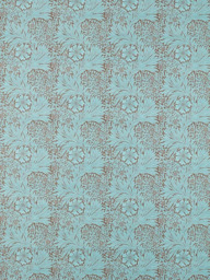 Morris & Co. Ben Pentreath Marigold Made to Measure Curtains or Roman Blind, Sky/Chocolate