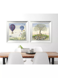 John Lewis Catherine Stephenson 'With Friends All Things Are Possible' Embellished Framed Print & Mount, 62 x 62cm, Blue/Multi - thumbnail 2