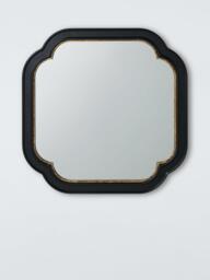 John Lewis Heritage Wood Frame Wall Mirror, Black - thumbnail 1