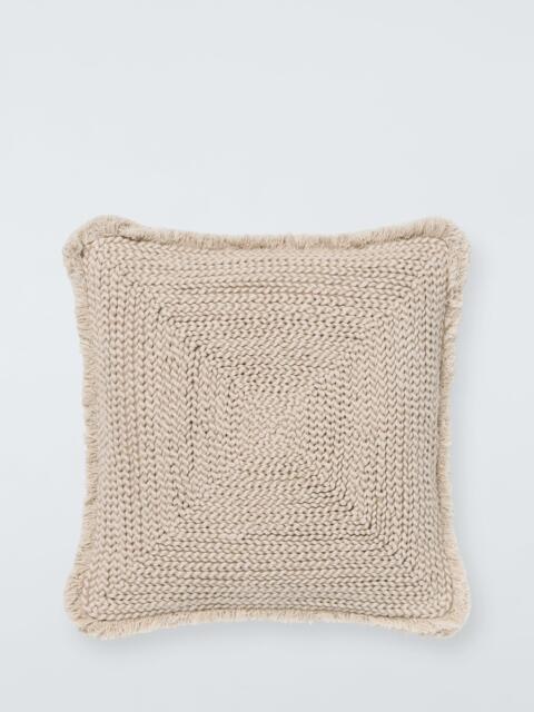 John Lewis Braided Cotton Cushion, Natural - image 1