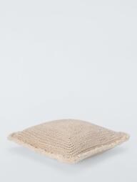 John Lewis Braided Cotton Cushion, Natural - thumbnail 3