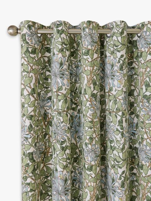 William Morris At Home Honeysuckle Pair Blackout Lined Eyelet Curtains, Powder Blue - image 1