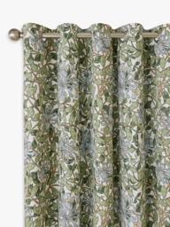 William Morris At Home Honeysuckle Pair Blackout Lined Eyelet Curtains, Powder Blue - thumbnail 1