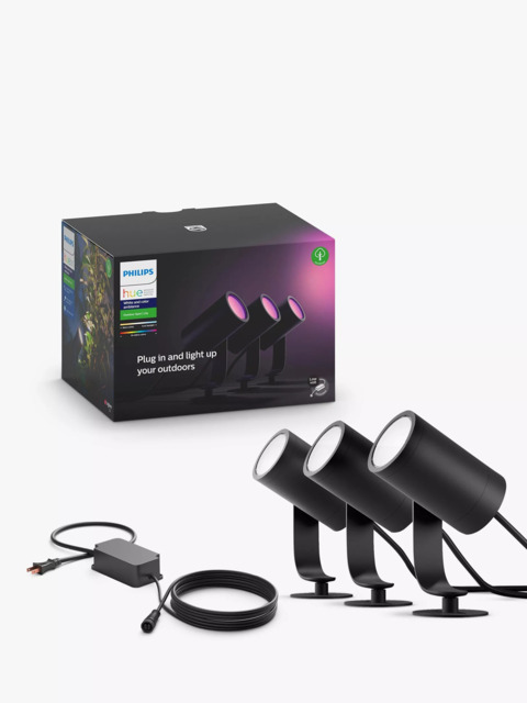 Philips Hue White and Colour Ambiance Lily LED Smart Outdoor Stake Lights, Set of 3 - image 1