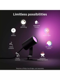 Philips Hue White and Colour Ambiance Lily LED Smart Outdoor Stake Lights, Set of 3 - thumbnail 2