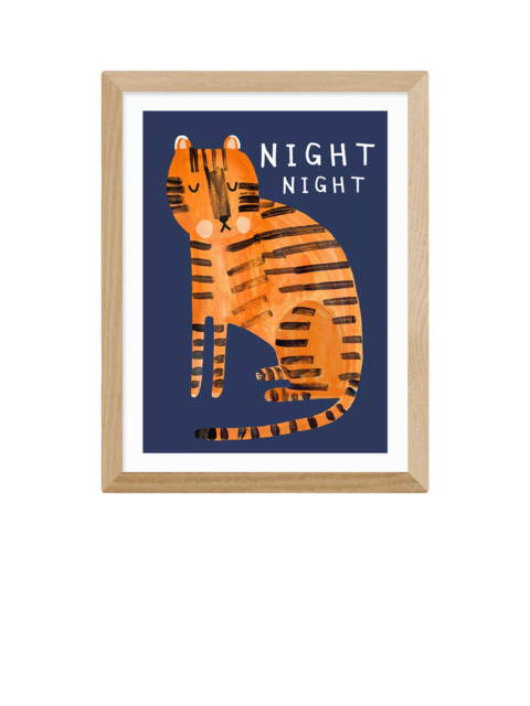 EAST END PRINTS Darcie Olley 'Night Night Tiger' Framed Print
