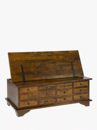 Laura Ashley Garrat 12 Drawer Coffee Table, Dark Brown - thumbnail 4