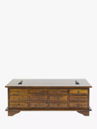 Laura Ashley Garrat 12 Drawer Coffee Table, Dark Brown - thumbnail 3