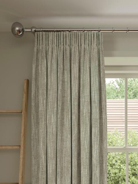 John Lewis Brushed Viscose Blend Pair Blackout Lined Pencil Pleat Curtains - image 1