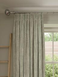 John Lewis Brushed Viscose Blend Pair Blackout Lined Pencil Pleat Curtains