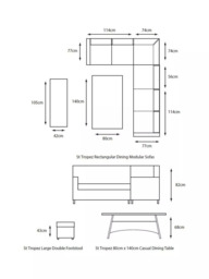 LG Outdoor St Tropez 8-Seater Garden Rectangular Casual Dining Table Set, Stone - thumbnail 6