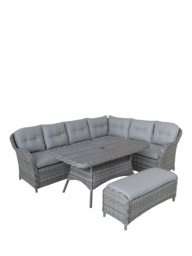 LG Outdoor St Tropez 8-Seater Garden Rectangular Casual Dining Table Set, Stone - thumbnail 1
