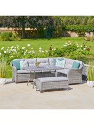LG Outdoor St Tropez 8-Seater Garden Rectangular Casual Dining Table Set, Stone - thumbnail 2