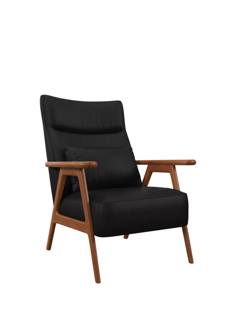 John Lewis Hendricks High Back Accent Chair, Leather, Dark leg - image 1