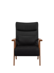 John Lewis Hendricks High Back Accent Chair, Leather, Dark leg - thumbnail 5