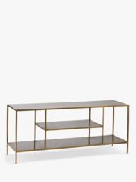 nkuku Mahi Media Shelving Unit, Brass