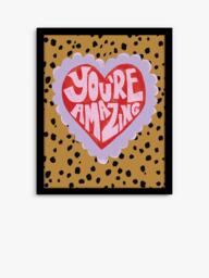 John Lewis Eleanor Bowmer 'You're Amazing' Framed Print, 32 x 26cm, Red/Multi - thumbnail 1