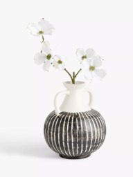 John Lewis Stripe Earthenware Vase with Handles, H23.5cm, Multi - thumbnail 3
