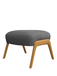 John Lewis Hendricks Leather Footstool, Light Leg - thumbnail 4