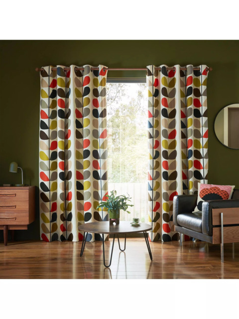 Orla Kiely Multi Stem Pair Lined Eyelet Curtains - image 1