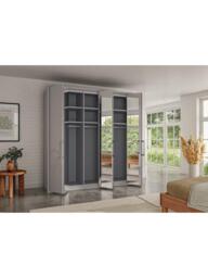 John Lewis Osaka 2.25m Bi-Fold Wardrobe with 2 Glass Doors & 4 Mirrored Doors - thumbnail 3