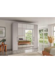 John Lewis Osaka 2.25m Bi-Fold Wardrobe with 2 Glass Doors & 4 Mirrored Doors - thumbnail 2