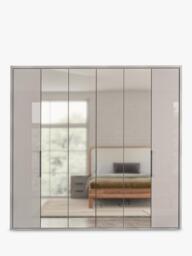 John Lewis Osaka 2.25m Bi-Fold Wardrobe with 2 Glass Doors & 4 Mirrored Doors - thumbnail 5