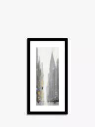 John Lewis Jon Barker 'Chrysler New York View' Framed Print & Mount, 63.5 x 33.5cm, Grey/Multi - thumbnail 1
