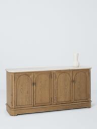 John Lewis Arch 4 Door Marble Top Sideboard, Natural Oak - thumbnail 5