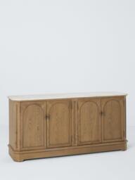 John Lewis Arch 4 Door Marble Top Sideboard, Natural Oak - thumbnail 1