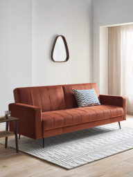 John Lewis Boutique 3 Seater Sofa Bed, Rust Velvet - thumbnail 3