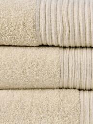 John Lewis Pleated Linen Border Cotton Towels, Natural - thumbnail 5