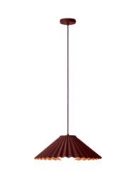 houseof Pleated Pendant Ceiling Light, Burgundy - thumbnail 1