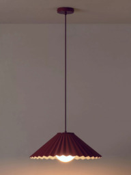 houseof Pleated Pendant Ceiling Light, Burgundy - thumbnail 3