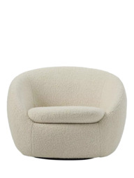 West Elm Cosy Sherpa Swivel Chair, Natural - thumbnail 5