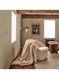 West Elm Cosy Sherpa Swivel Chair, Natural - thumbnail 4