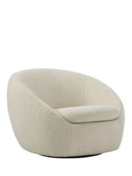 West Elm Cosy Sherpa Swivel Chair, Natural