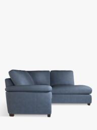 John Lewis Camden 5+ Seater RHF Chaise Corner End Leather Sofa, Dark Leg - thumbnail 3
